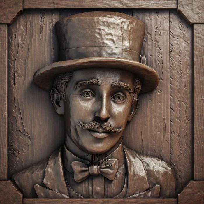 Charlie Chaplin 3 stl model for CNC